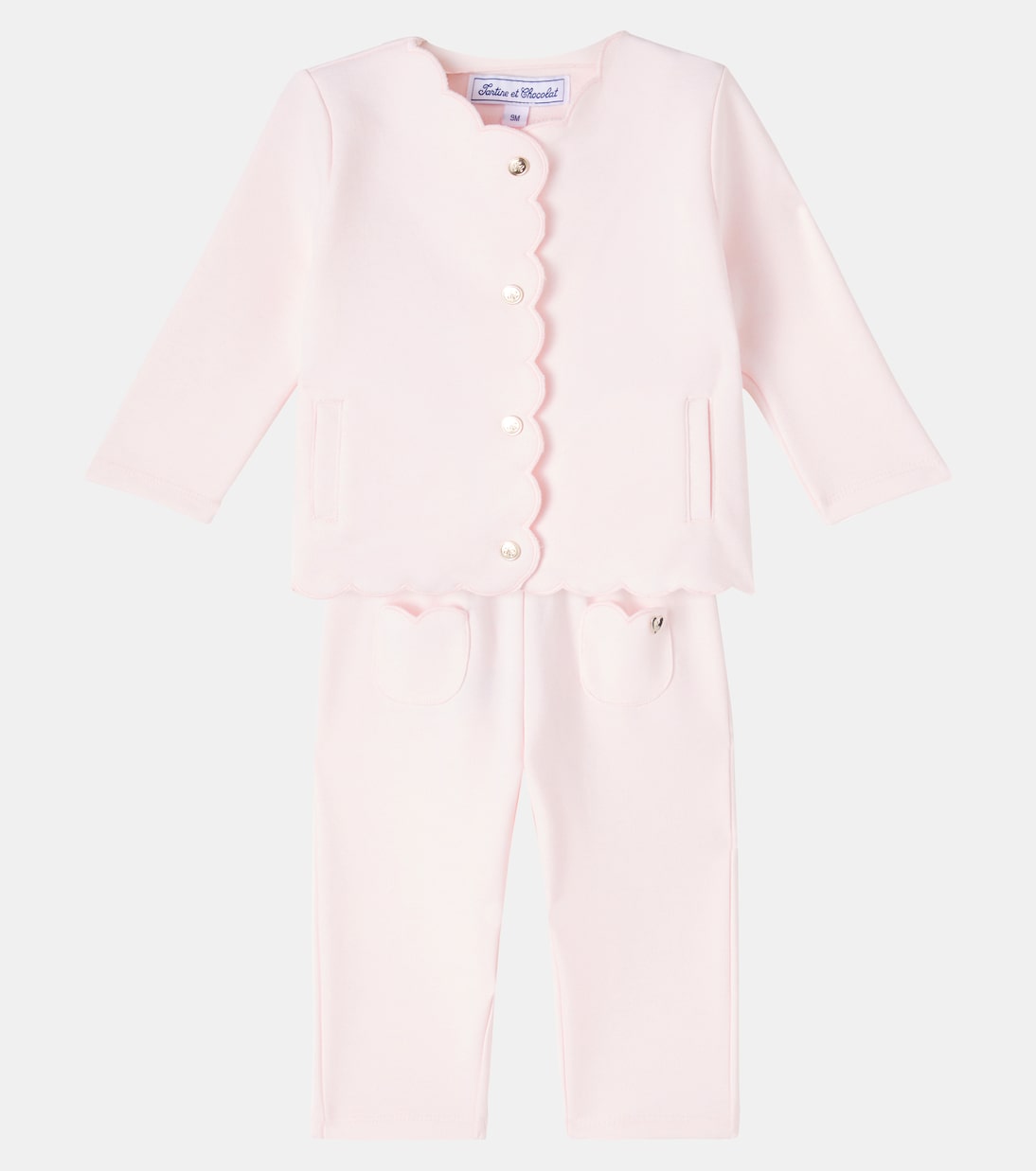 Baby scalloped cardigan and pants set | Tartine et Chocolat