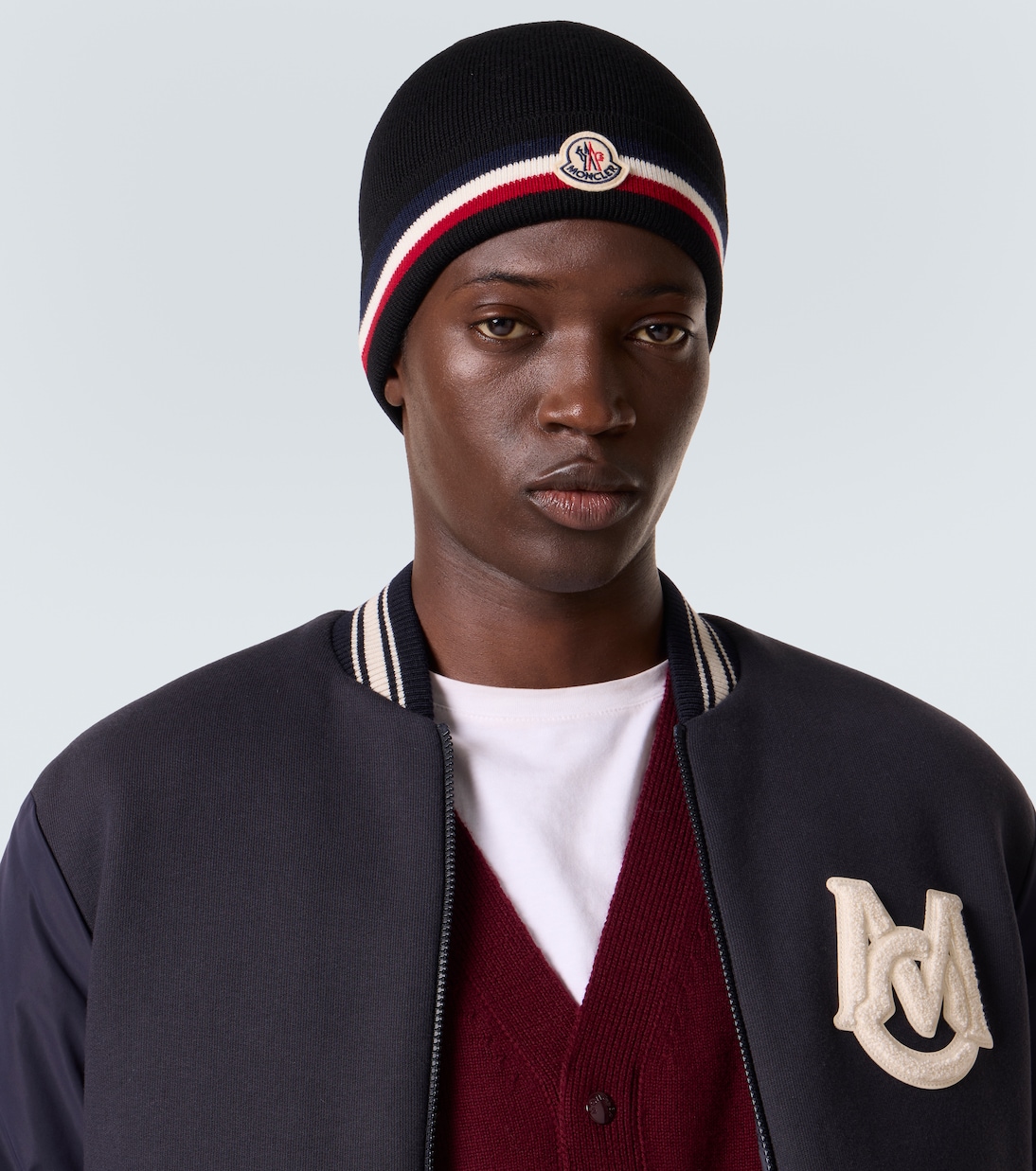Gorro de lana virgen con logo  | Moncler