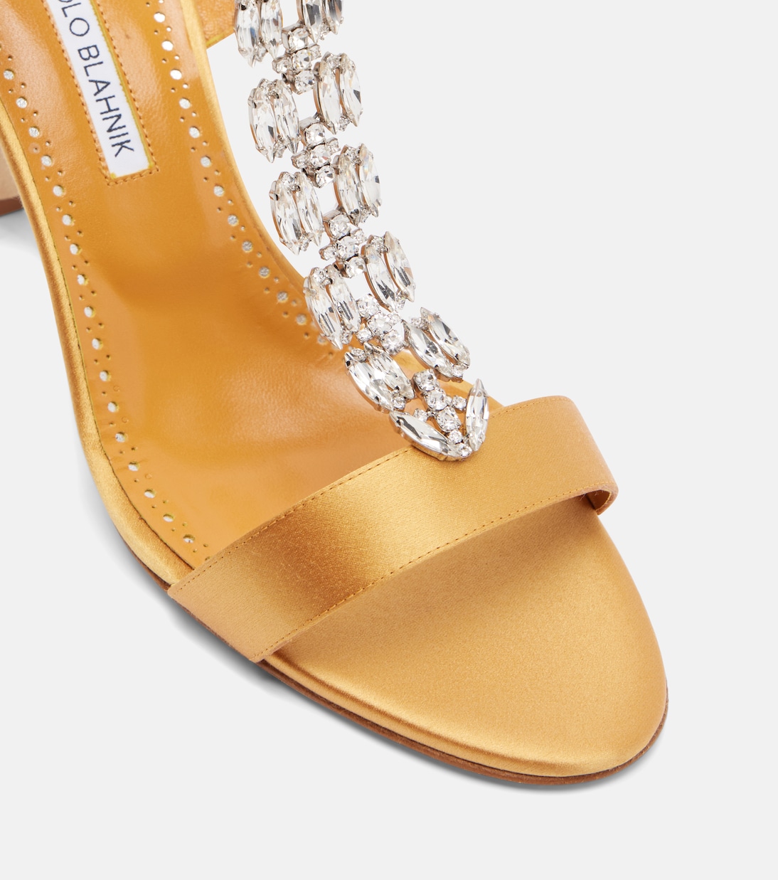 Crystal-embellished satin sandals | Manolo Blahnik