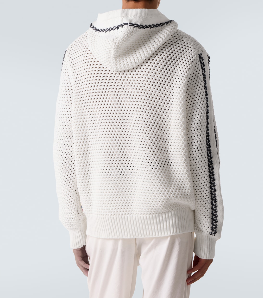 Kirk striped crochet cotton-blend hoodie | Orlebar Brown