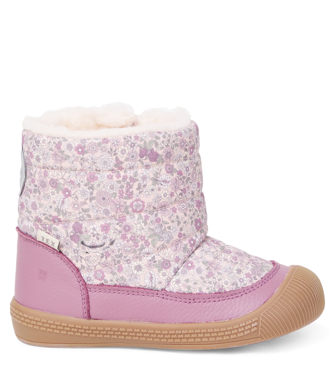 Delaney Tex floral leather-trimmed boots | Wheat