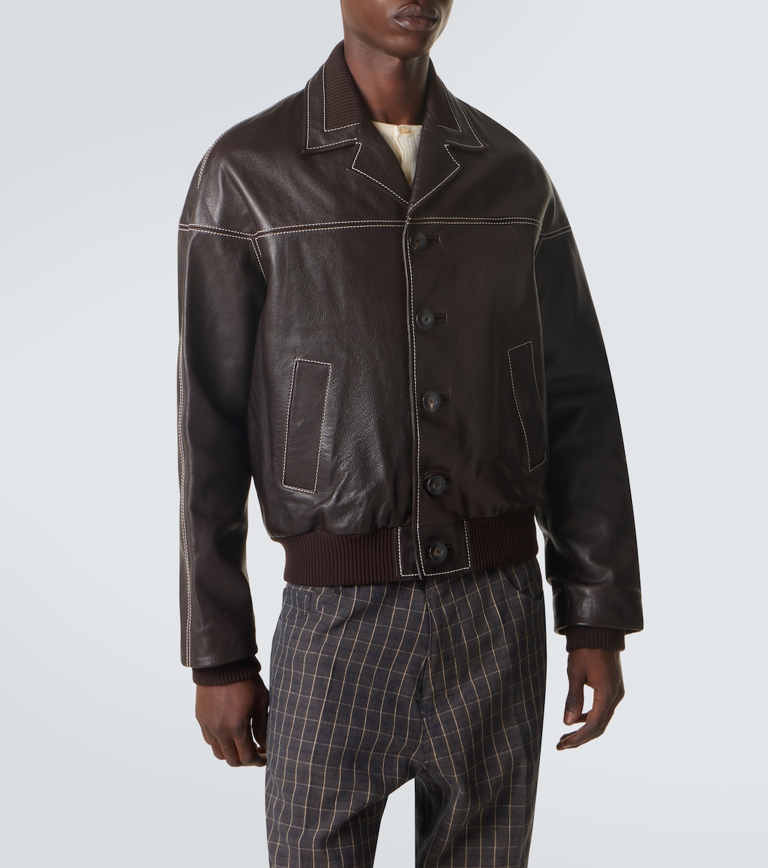 Time leather jacket | Wales Bonner