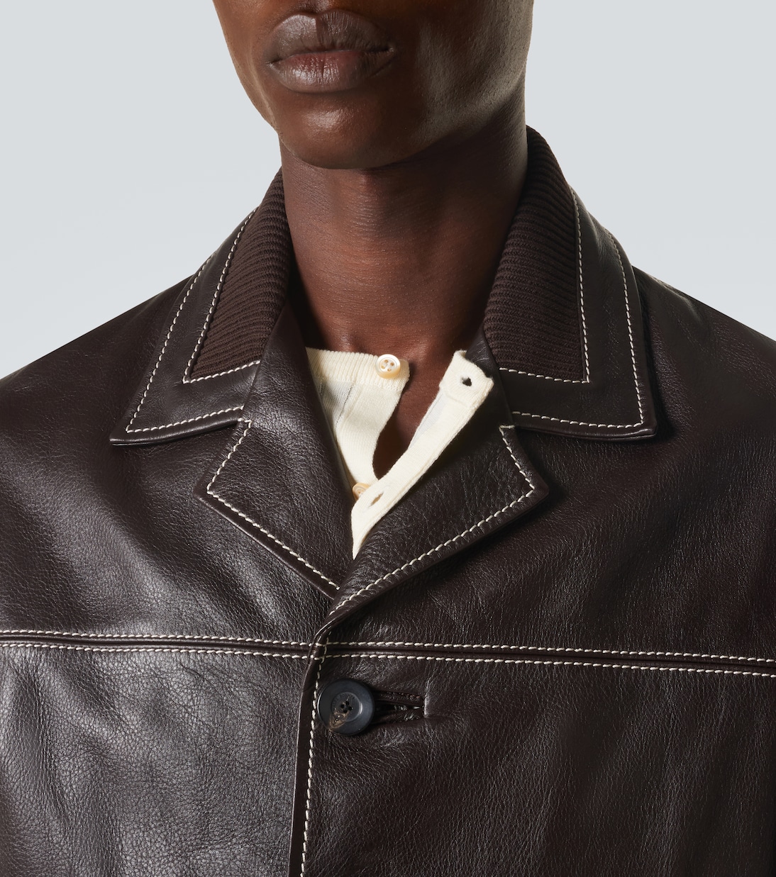 Time leather jacket | Wales Bonner