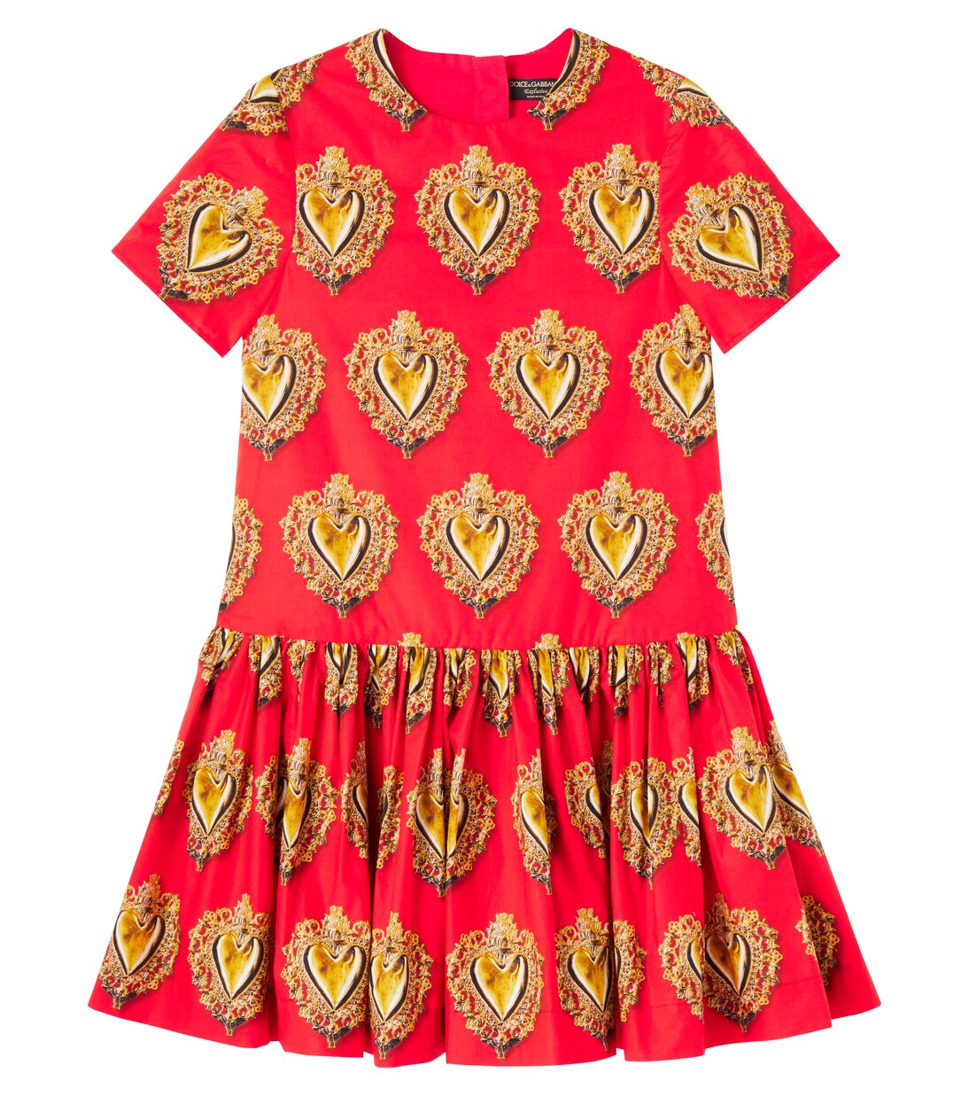 Printed cotton poplin dress | Dolce&Gabbana Kids
