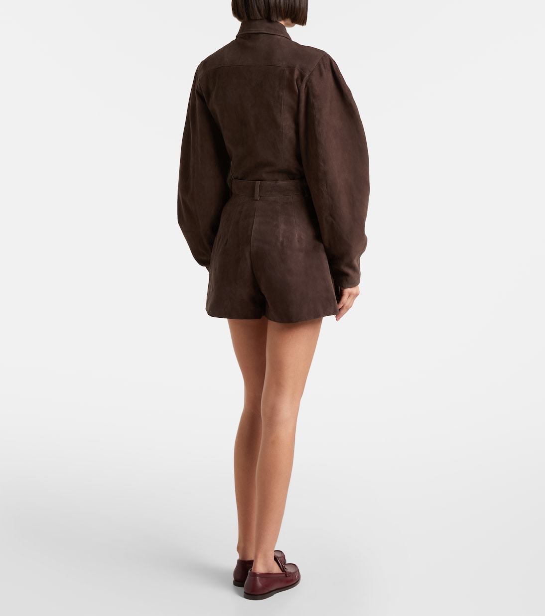 High-rise suede shorts | Rotate