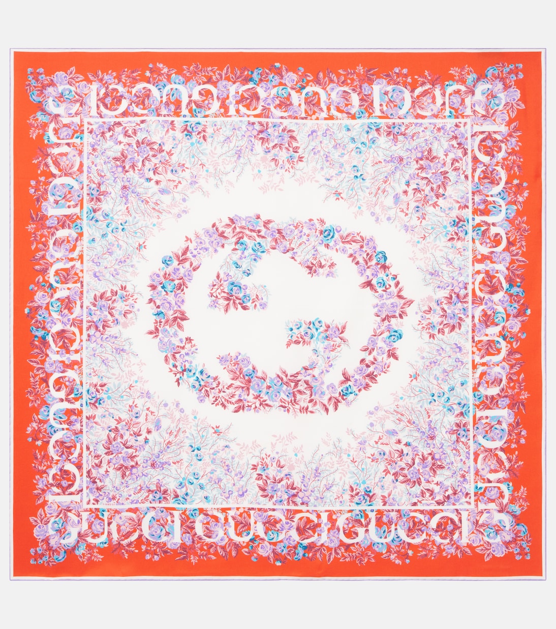 Printed silk twill scarf | Gucci