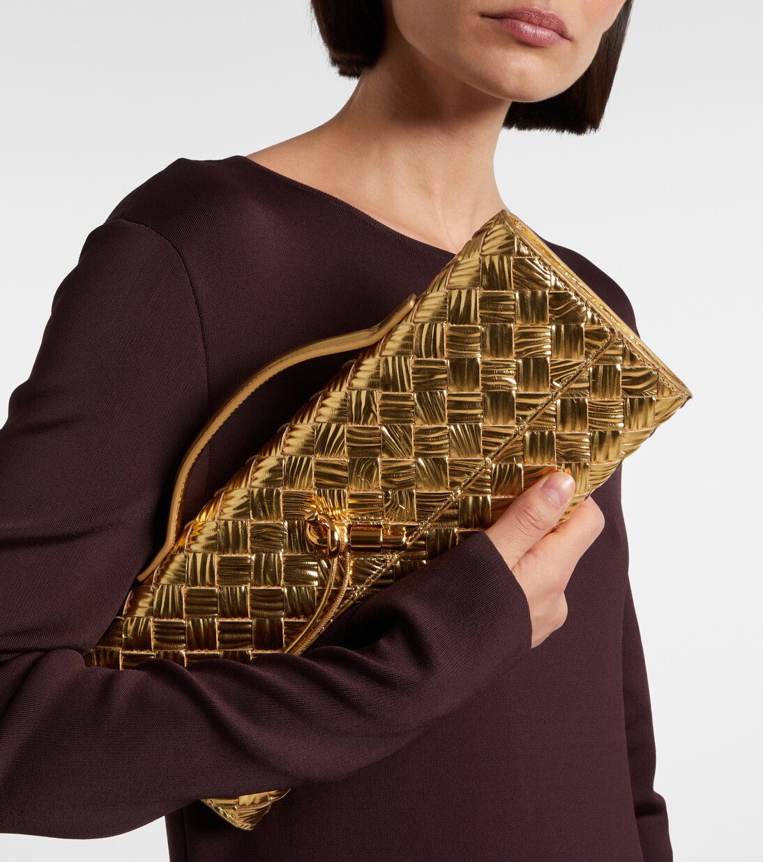 Clutch Andiamo aus Metallic-Leder | Bottega Veneta