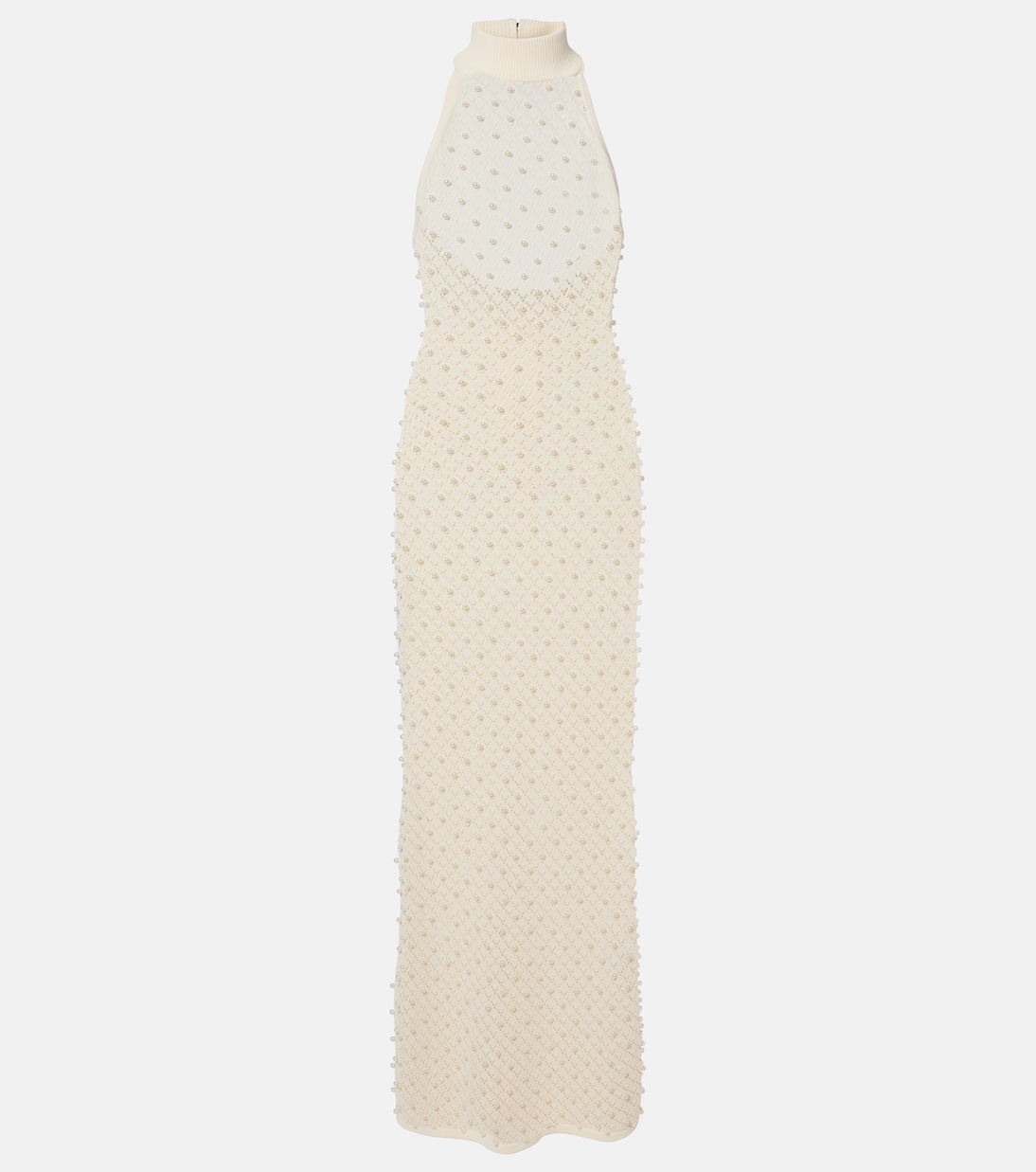 Crochet embellished turtleneck gown | David Koma
