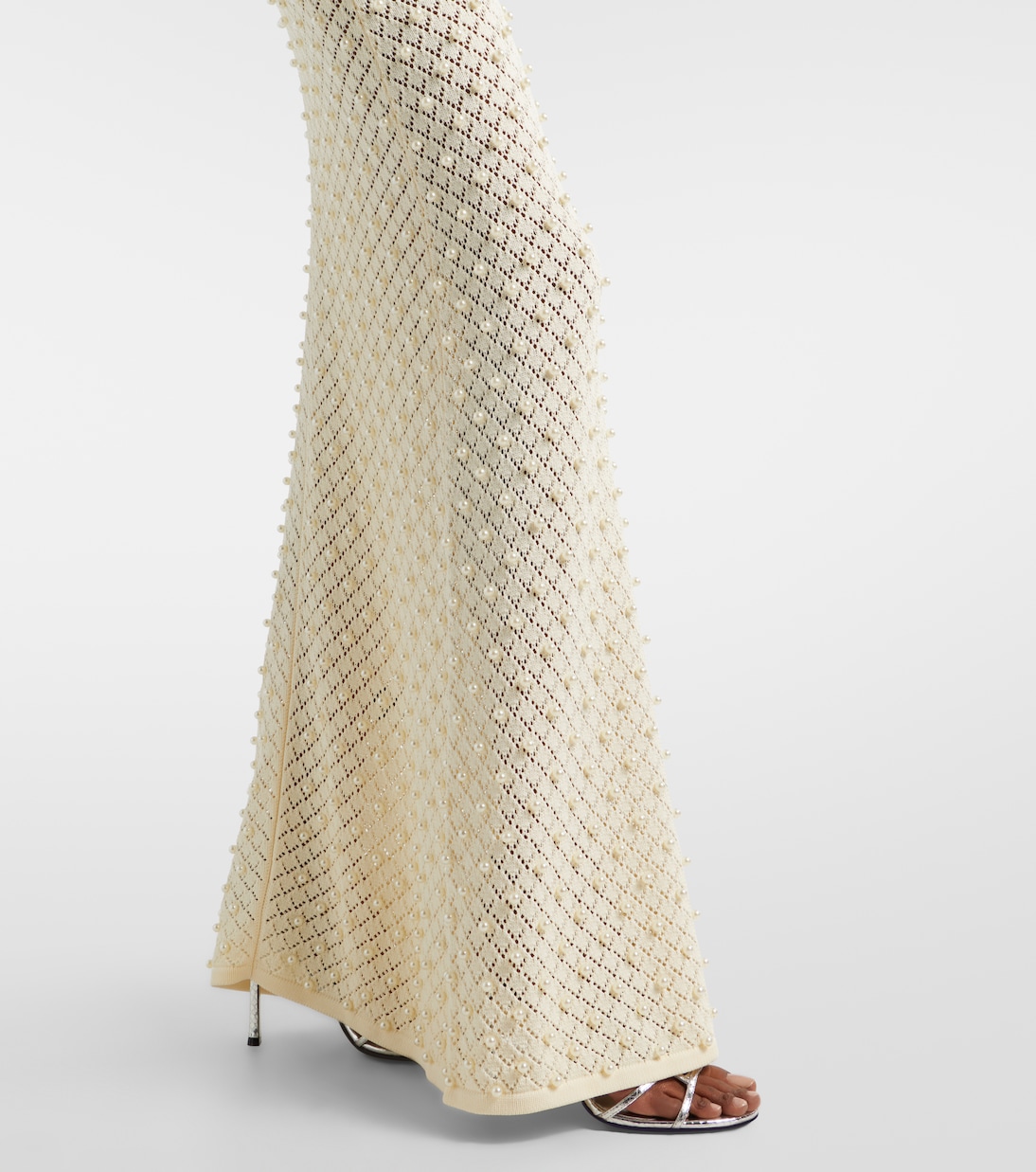 Crochet embellished turtleneck gown | David Koma
