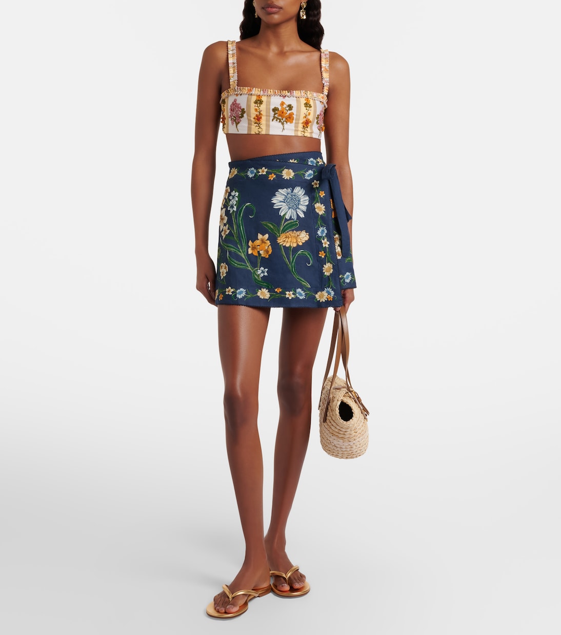 Floral linen beach cover-up | Agua by Agua Bendita