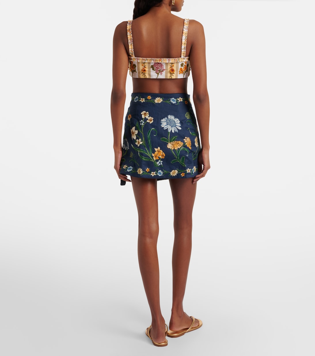 Floral linen beach cover-up | Agua by Agua Bendita