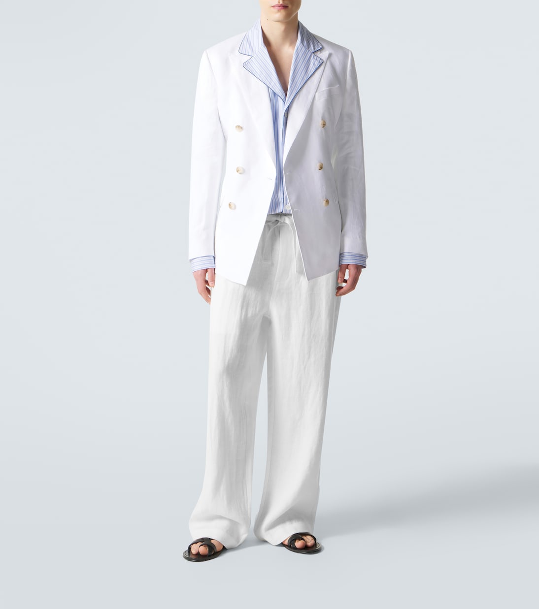 Striped cotton and silk poplin pajama shirt | Dolce&Gabbana