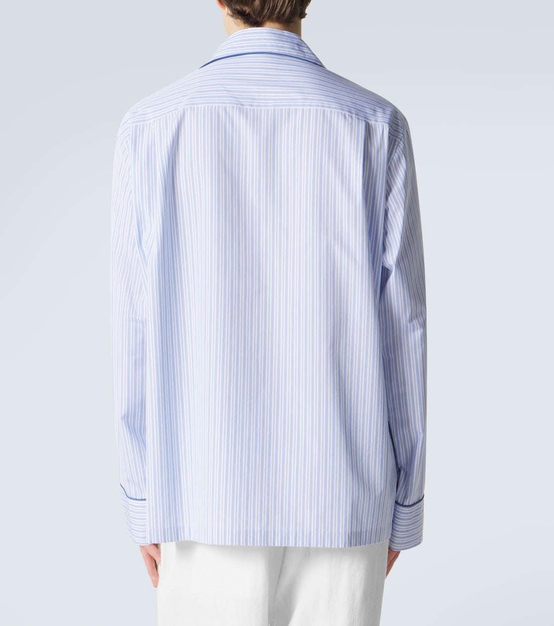 Striped cotton and silk poplin pajama shirt | Dolce&Gabbana