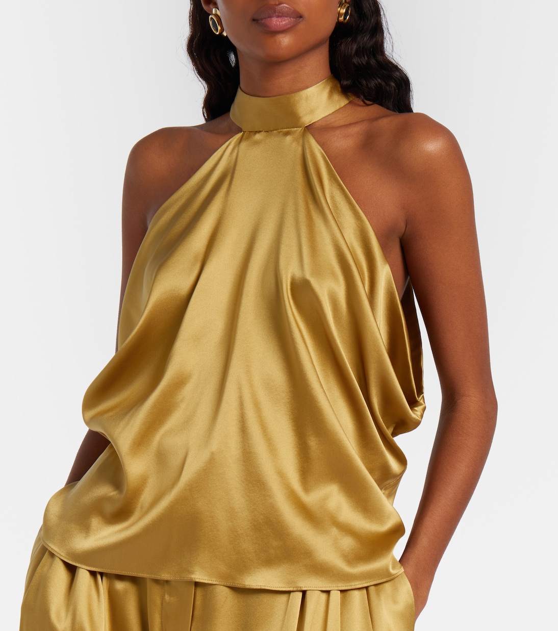 Open-back silk-blend satin top | Nina Ricci