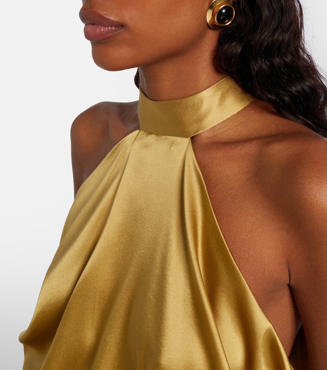 Open-back silk-blend satin top | Nina Ricci