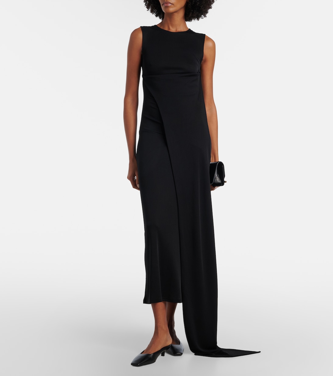 Tie-neck jersey midi dress | Ami Paris