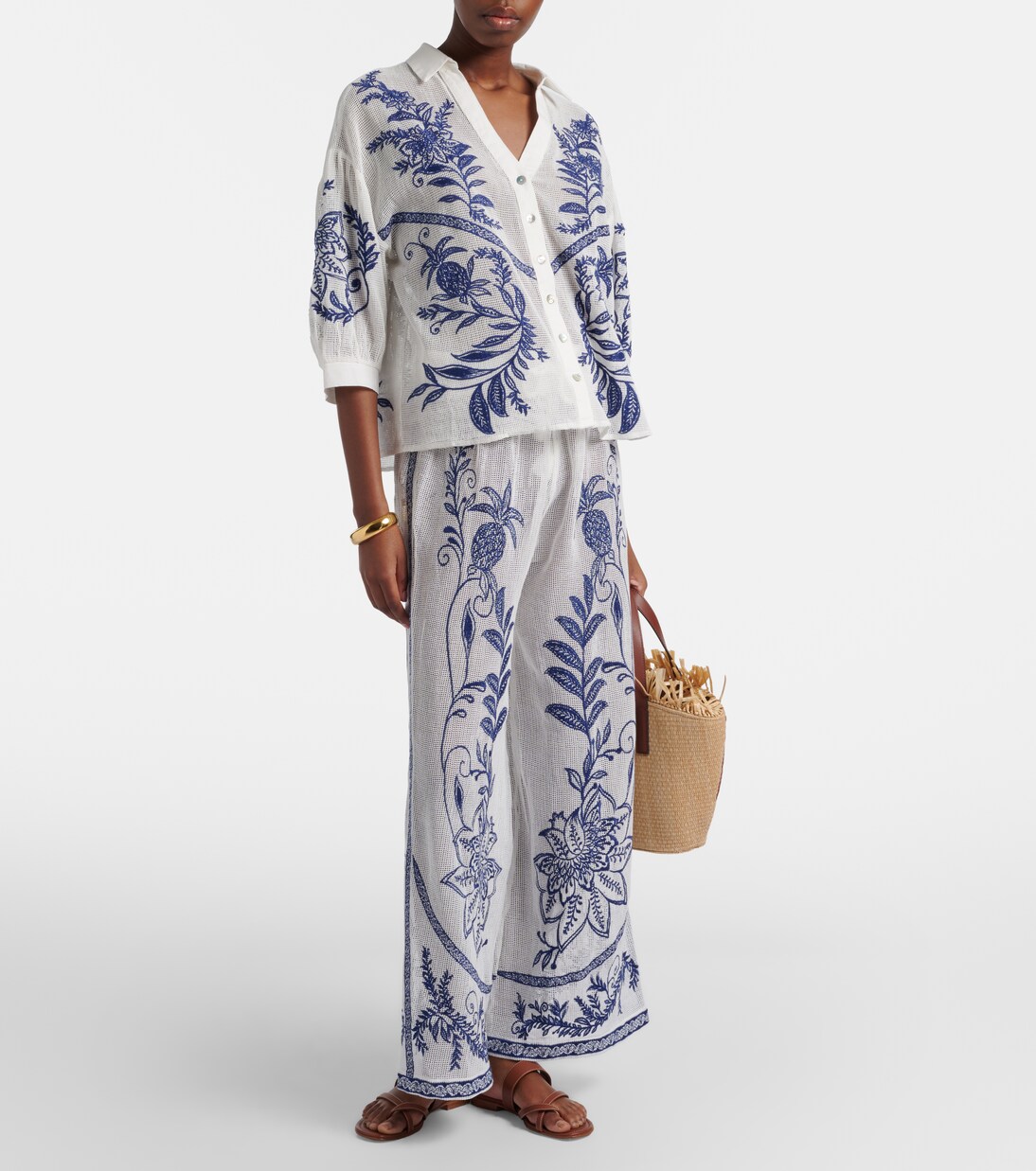 Nina embroidered cotton shirt | Farm Rio