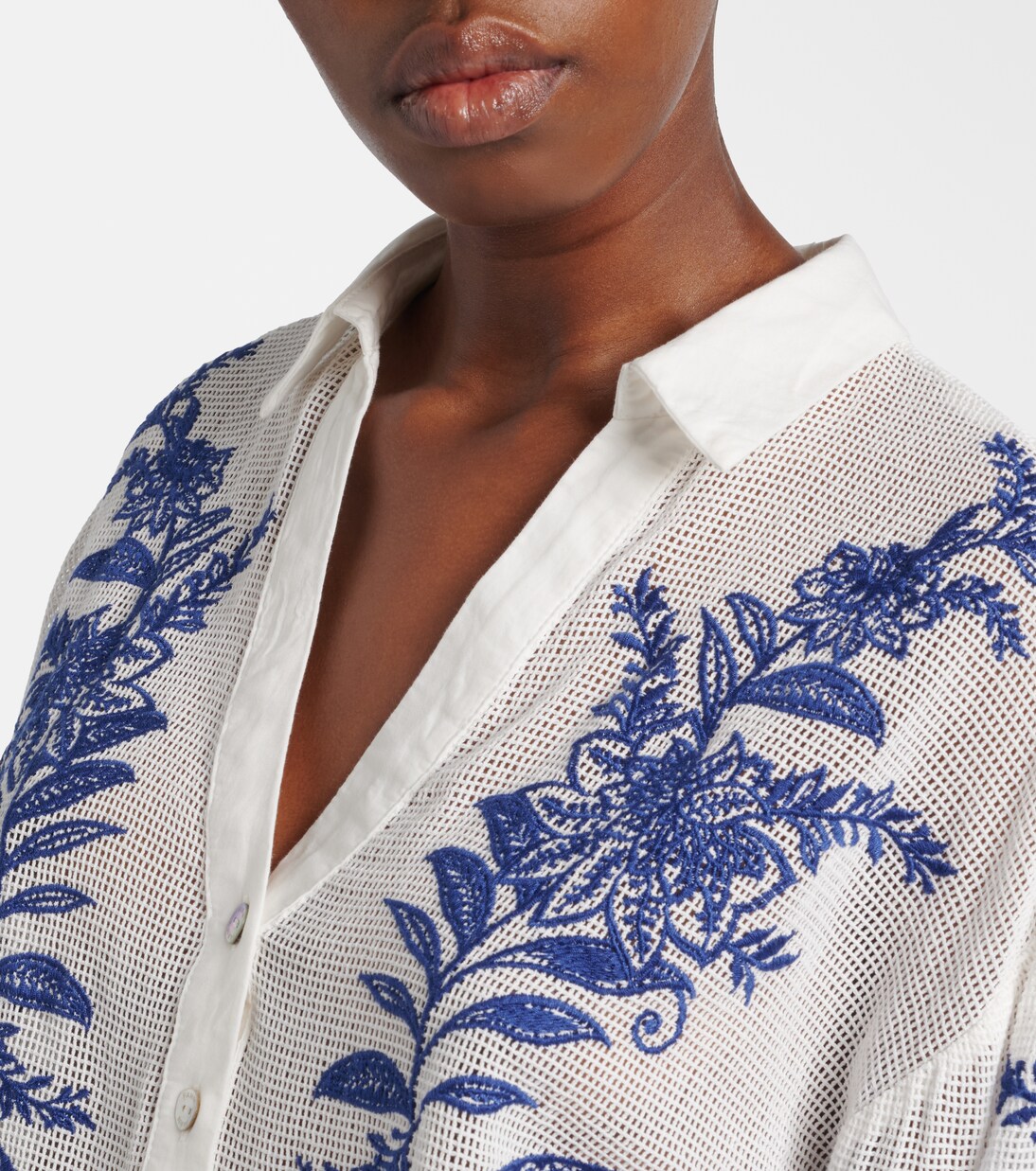 Nina embroidered cotton shirt | Farm Rio