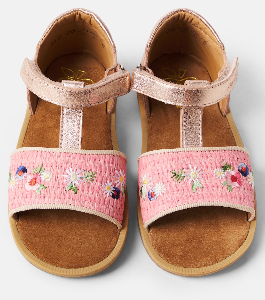 Sandalias Poppy Air Natur de piel con rafia | Pom d'Api