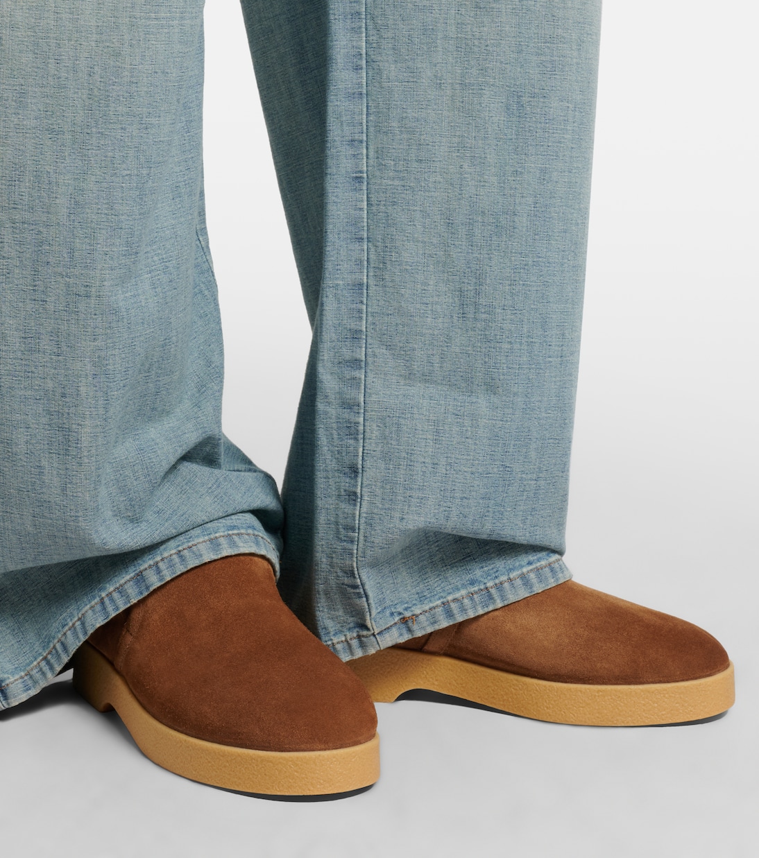 Ankle Boots aus Veloursleder mit Shearling | Miu Miu