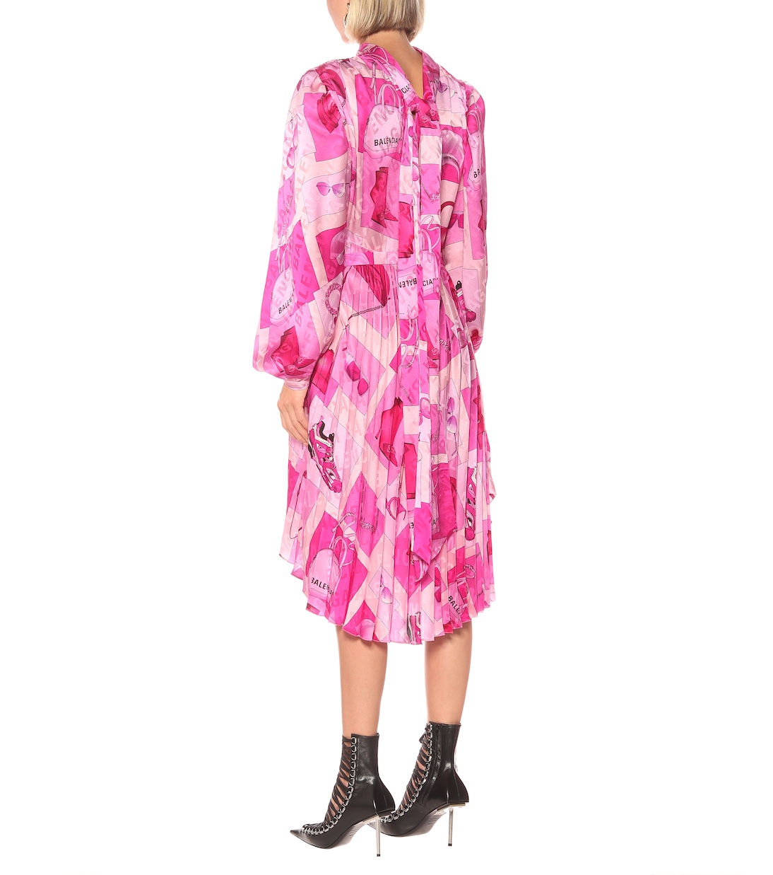 Twisted printed crêpe midi dress | Balenciaga