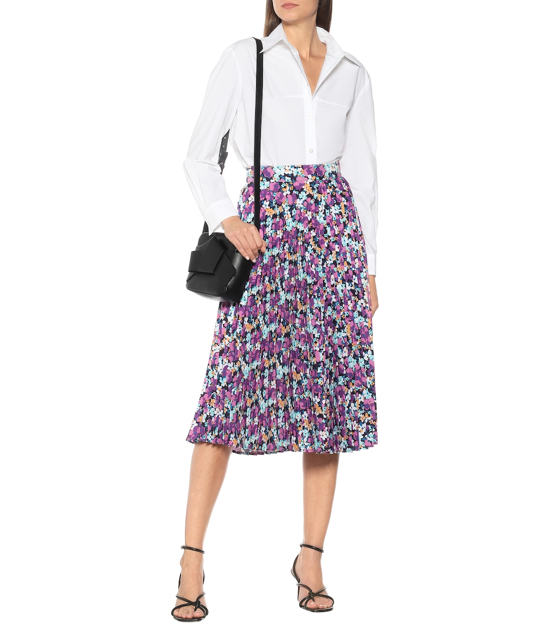Falda midi plisada floral | Plan C
