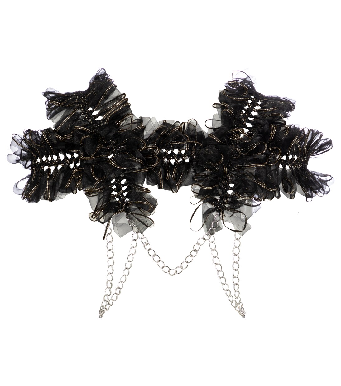 Tulle and chainlink harness | Noir Kei Ninomiya