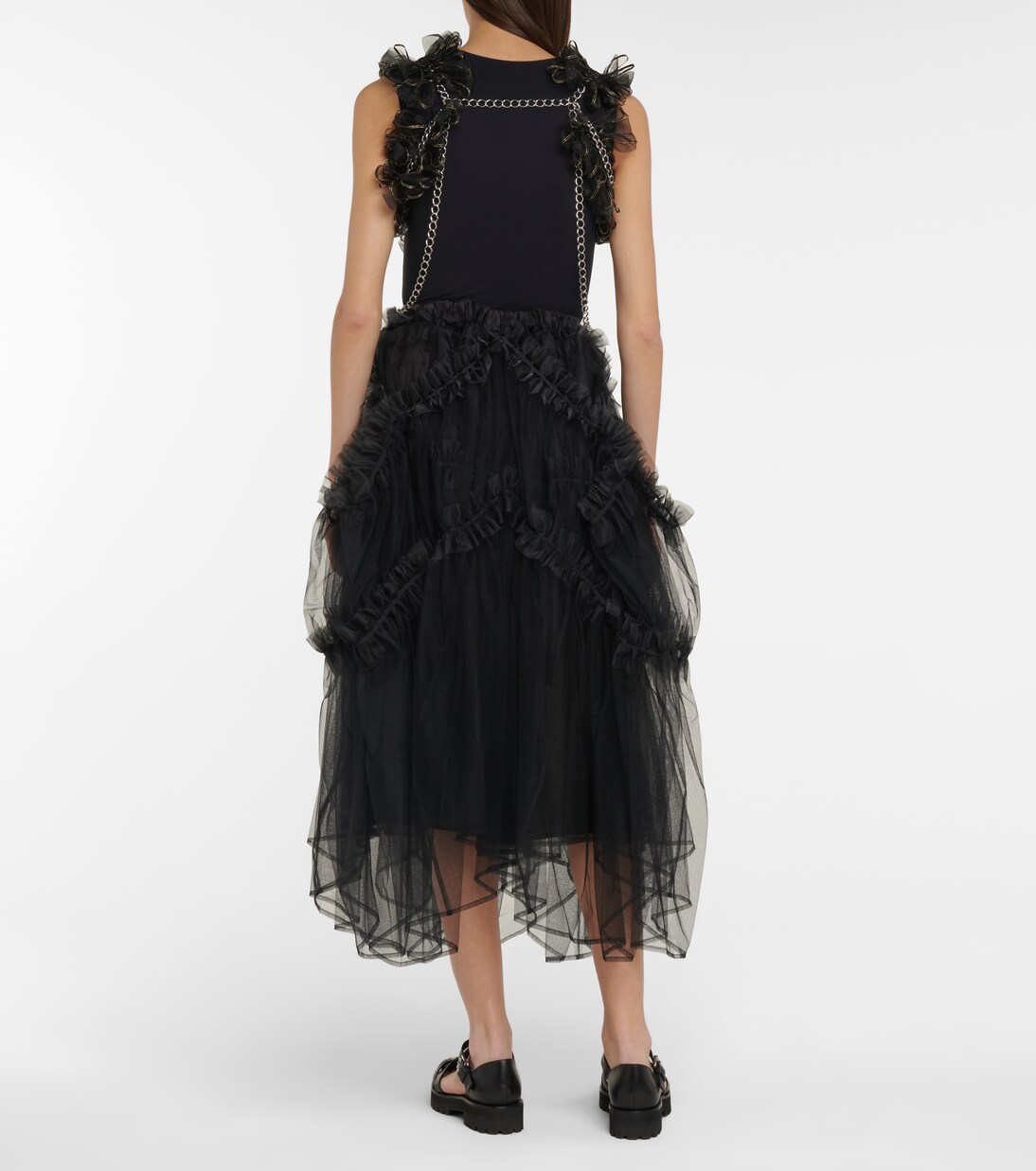 Tulle and chainlink harness | Noir Kei Ninomiya