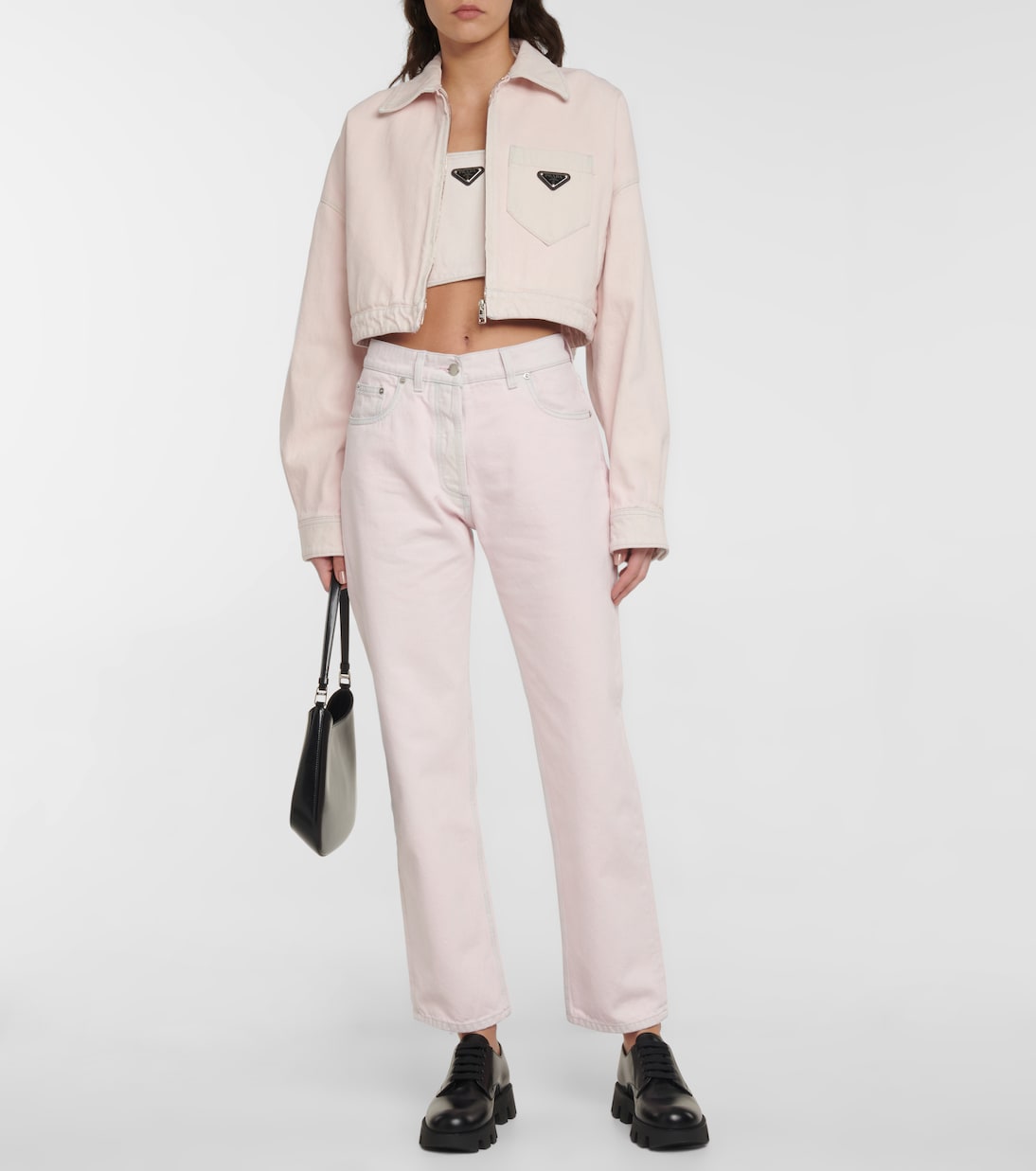 Jeans regular a vita alta | Prada