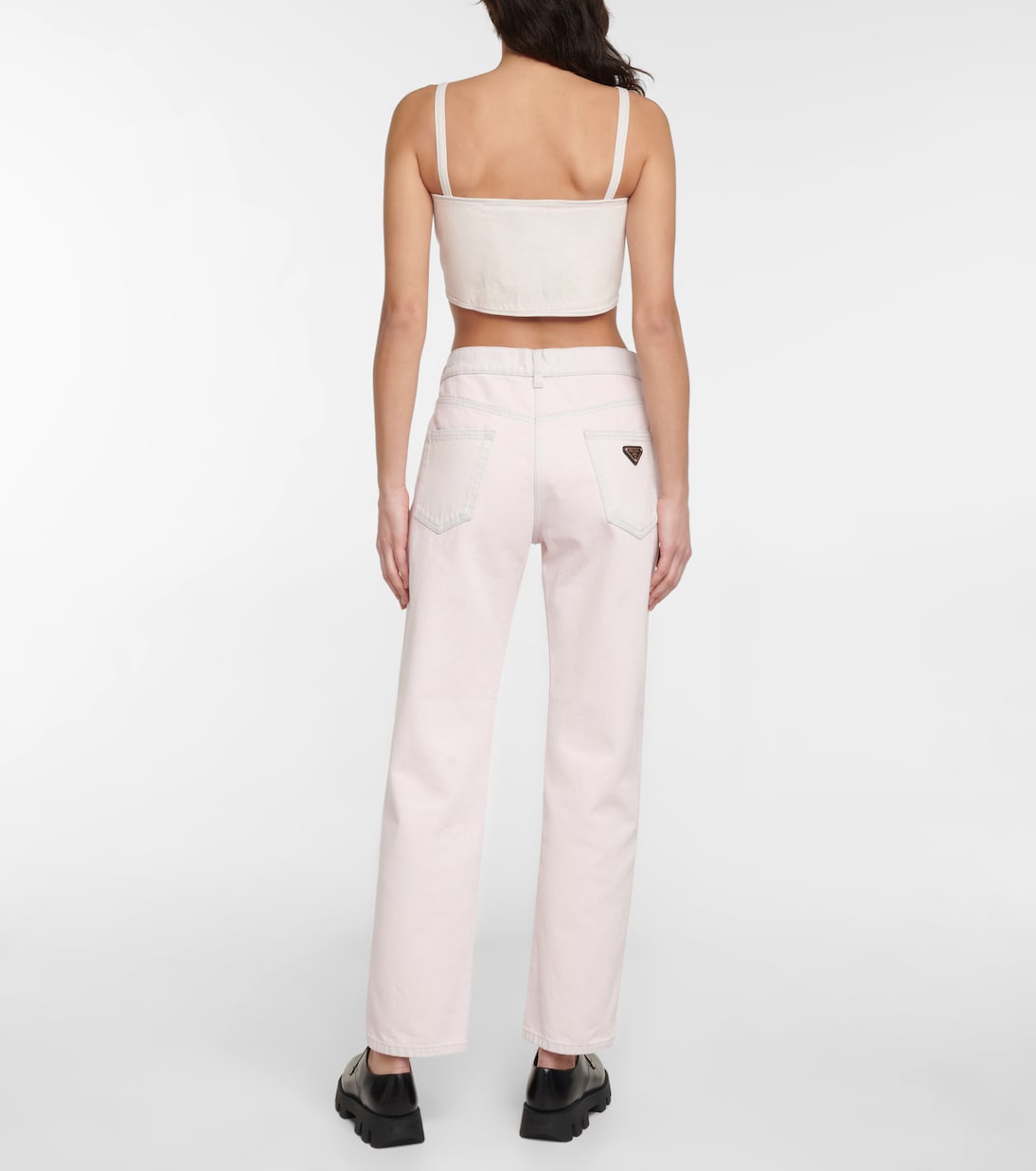 Jeans regular a vita alta | Prada
