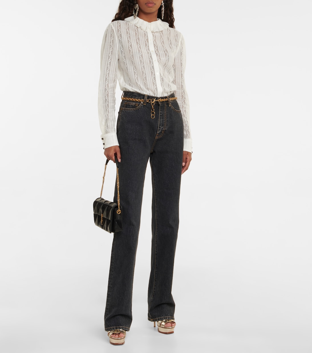 Sandali Tribute 135 in pelle con plateau | Saint Laurent