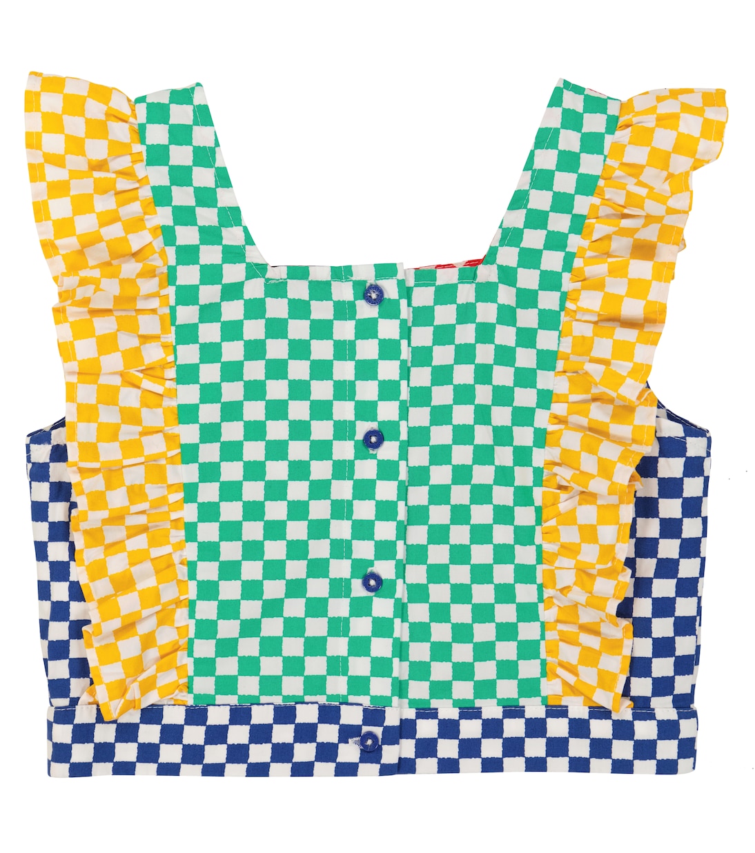 Ruffle-trimmed checked cotton top | Stella McCartney Kids