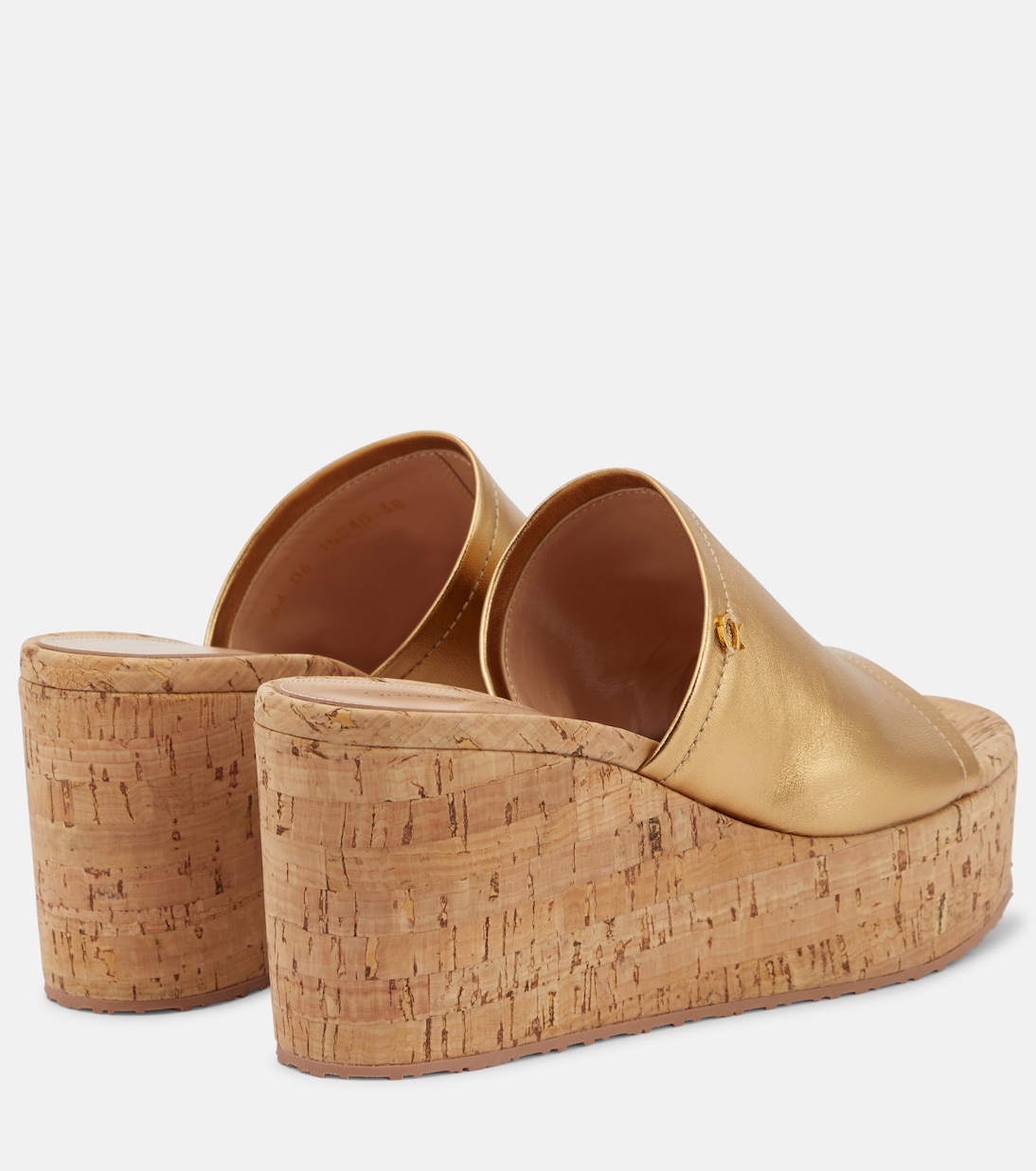 Wedge-Pantoletten aus Metallic-Leder | Gianvito Rossi