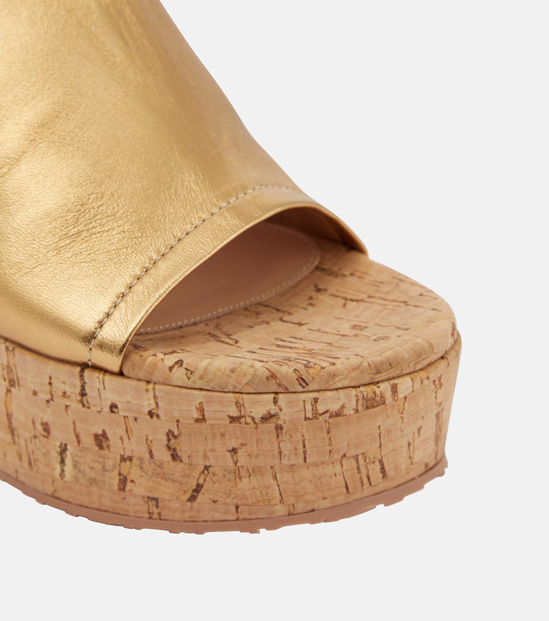 Wedge-Pantoletten aus Metallic-Leder | Gianvito Rossi