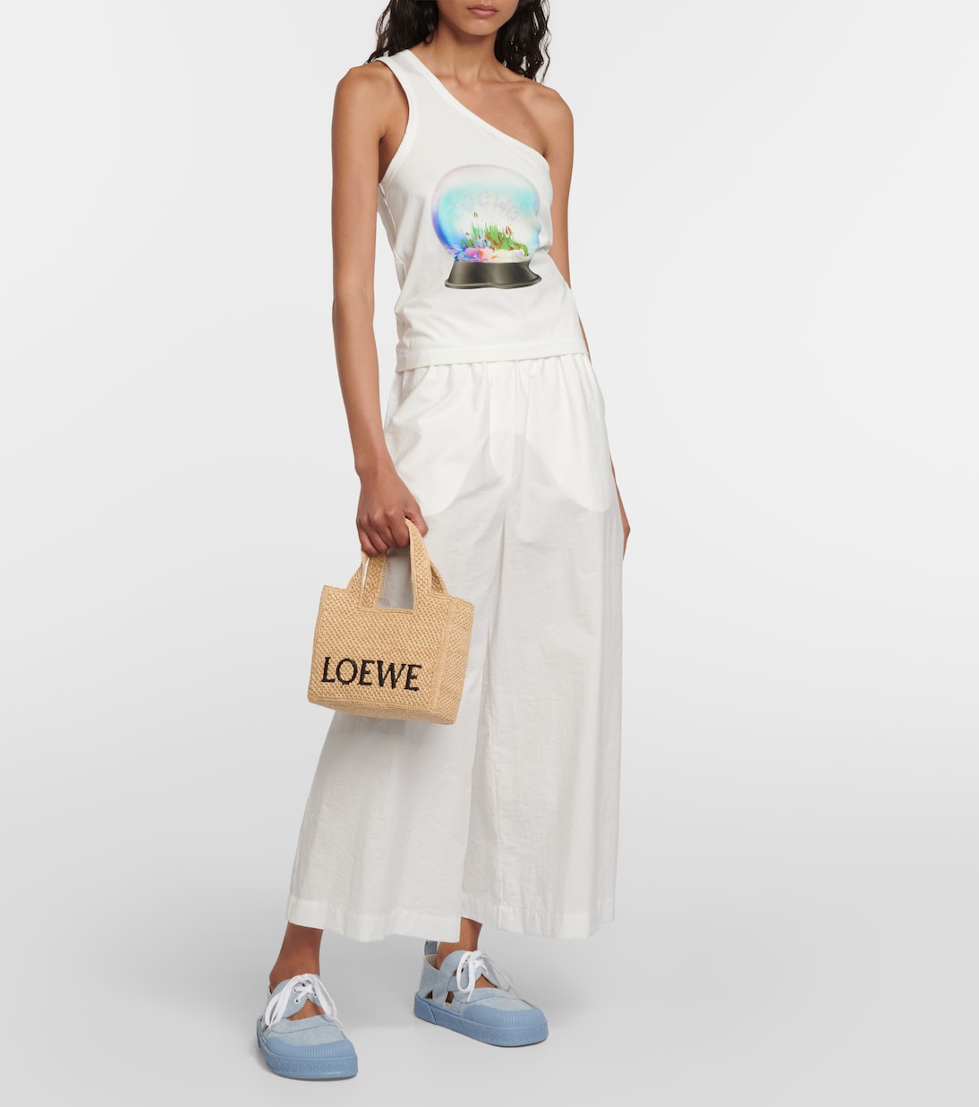 Paula's Ibiza logo raffia tote bag | Loewe