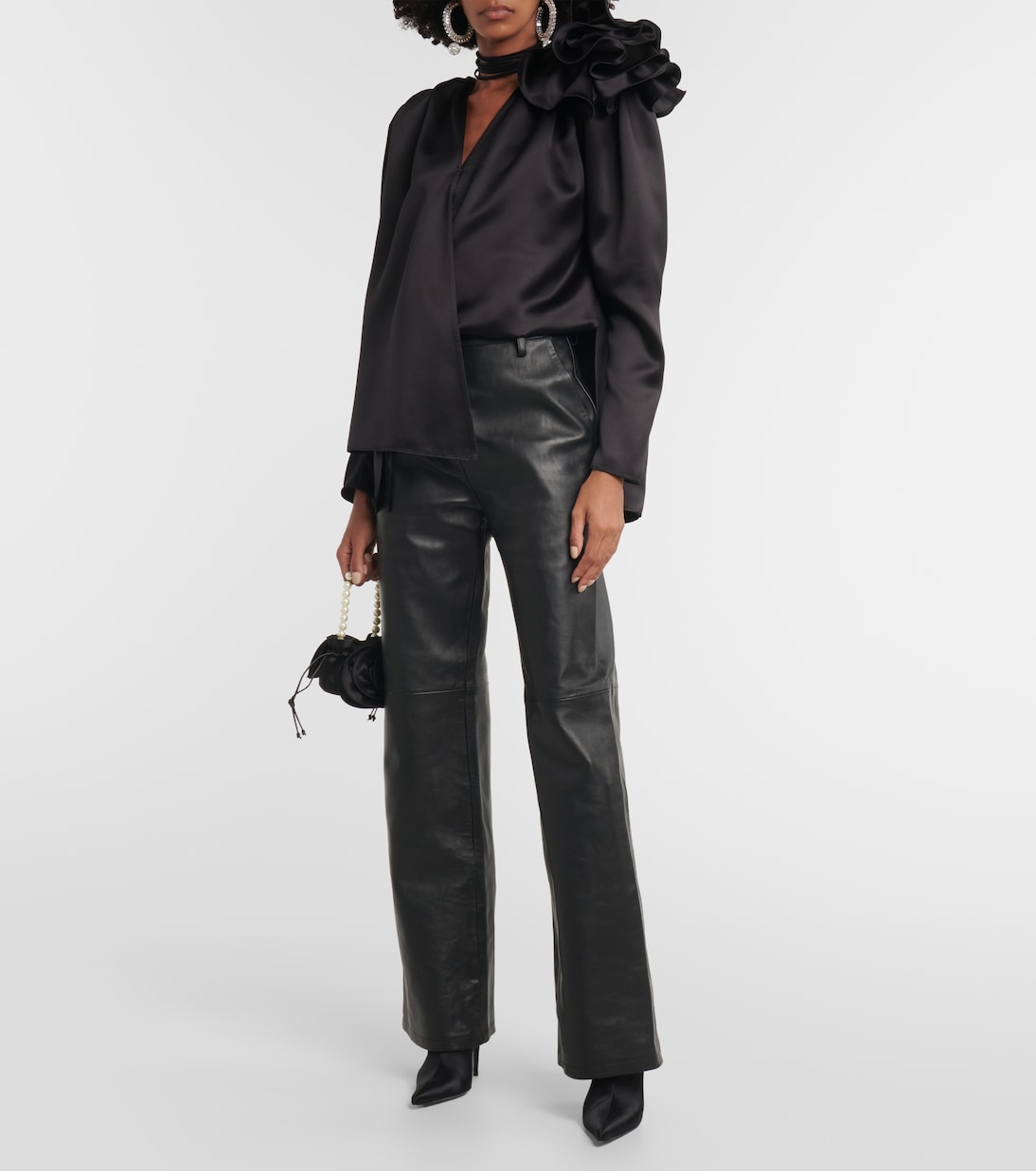 Pantalon à taille haute en cuir | Magda Butrym