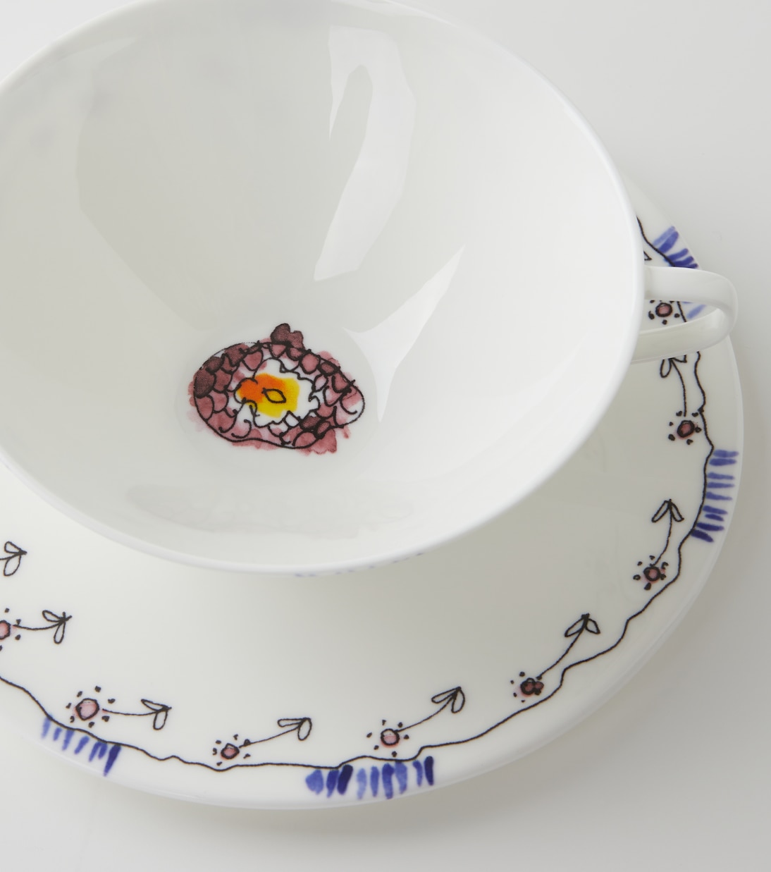 x Marni Anemone Milk set of 2 teacups and saucers | Serax