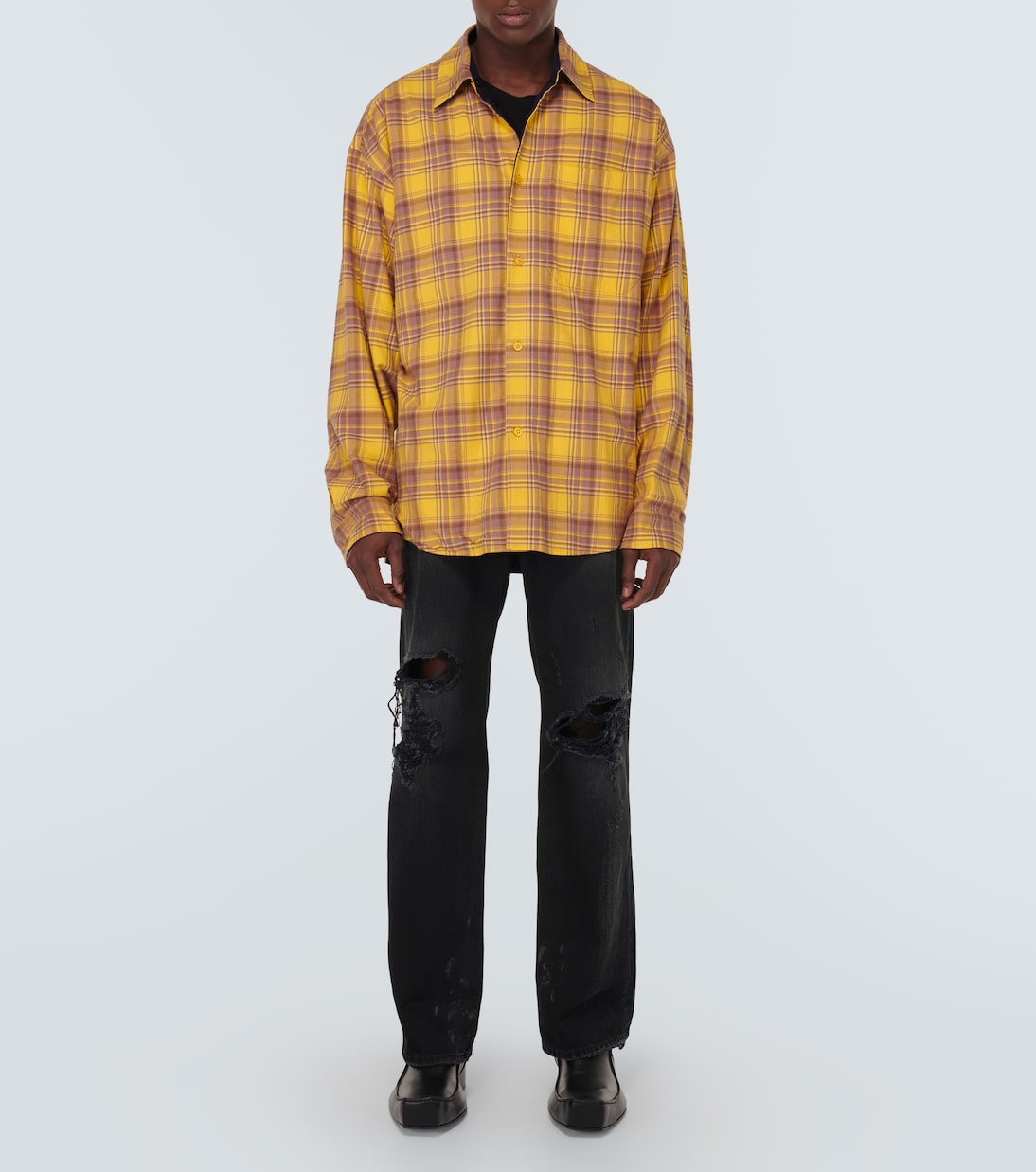 Camicia reversibile in cotone a quadri | Balenciaga