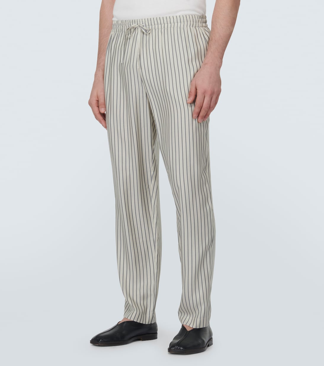 Pantaloni regular in seta a righe | Le Kasha
