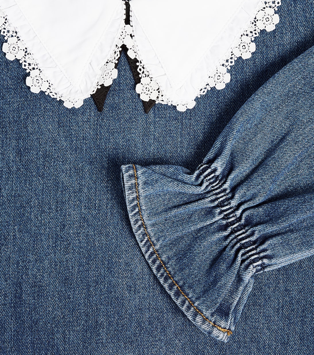 Kleid aus Denim mit Spitze | Self-Portrait Kids