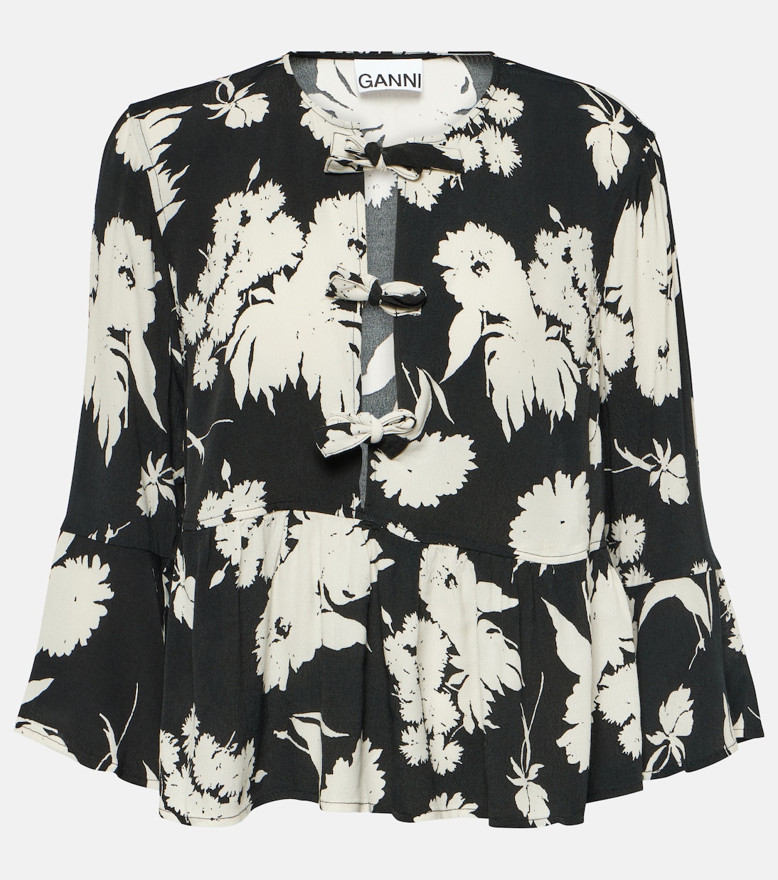 Floral crêpe blouse | Ganni