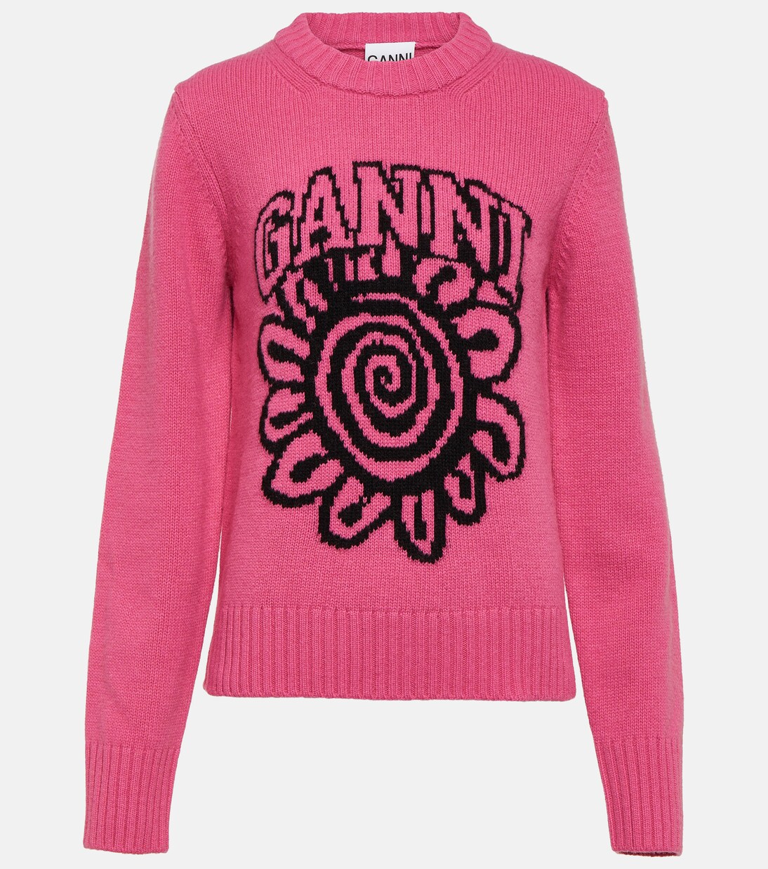 Jersey en mezcla de lana con logo | Ganni