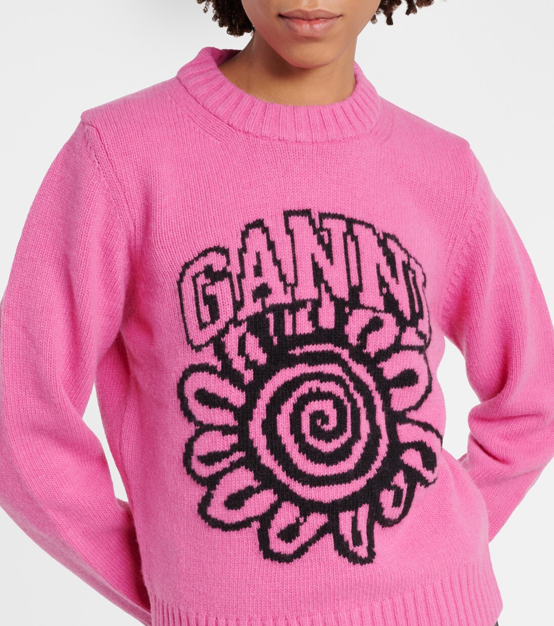 Jersey en mezcla de lana con logo | Ganni