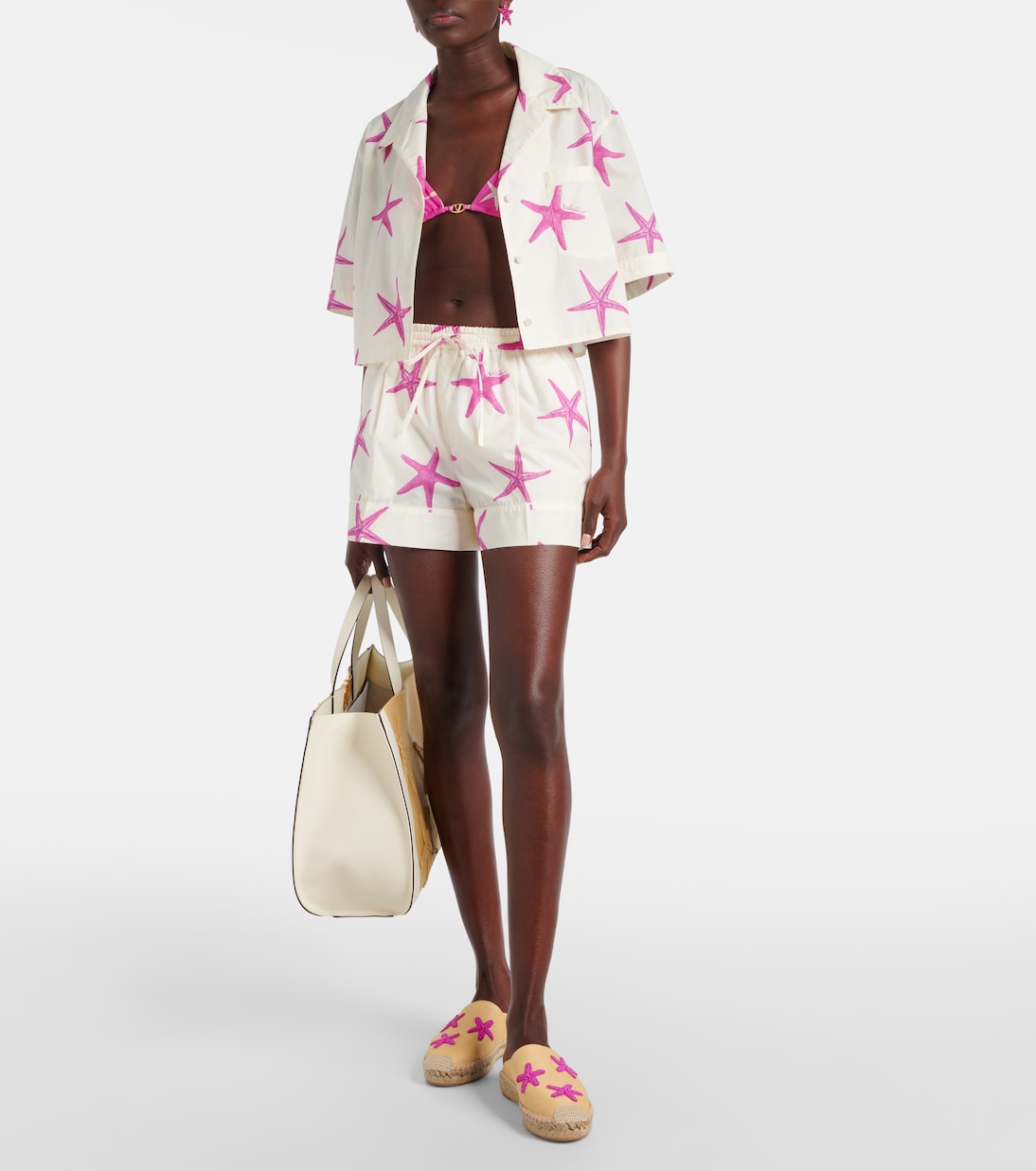 Camisa cropped Starfish de popelín | Valentino