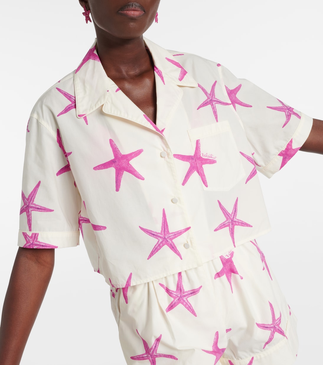 Camisa cropped Starfish de popelín | Valentino