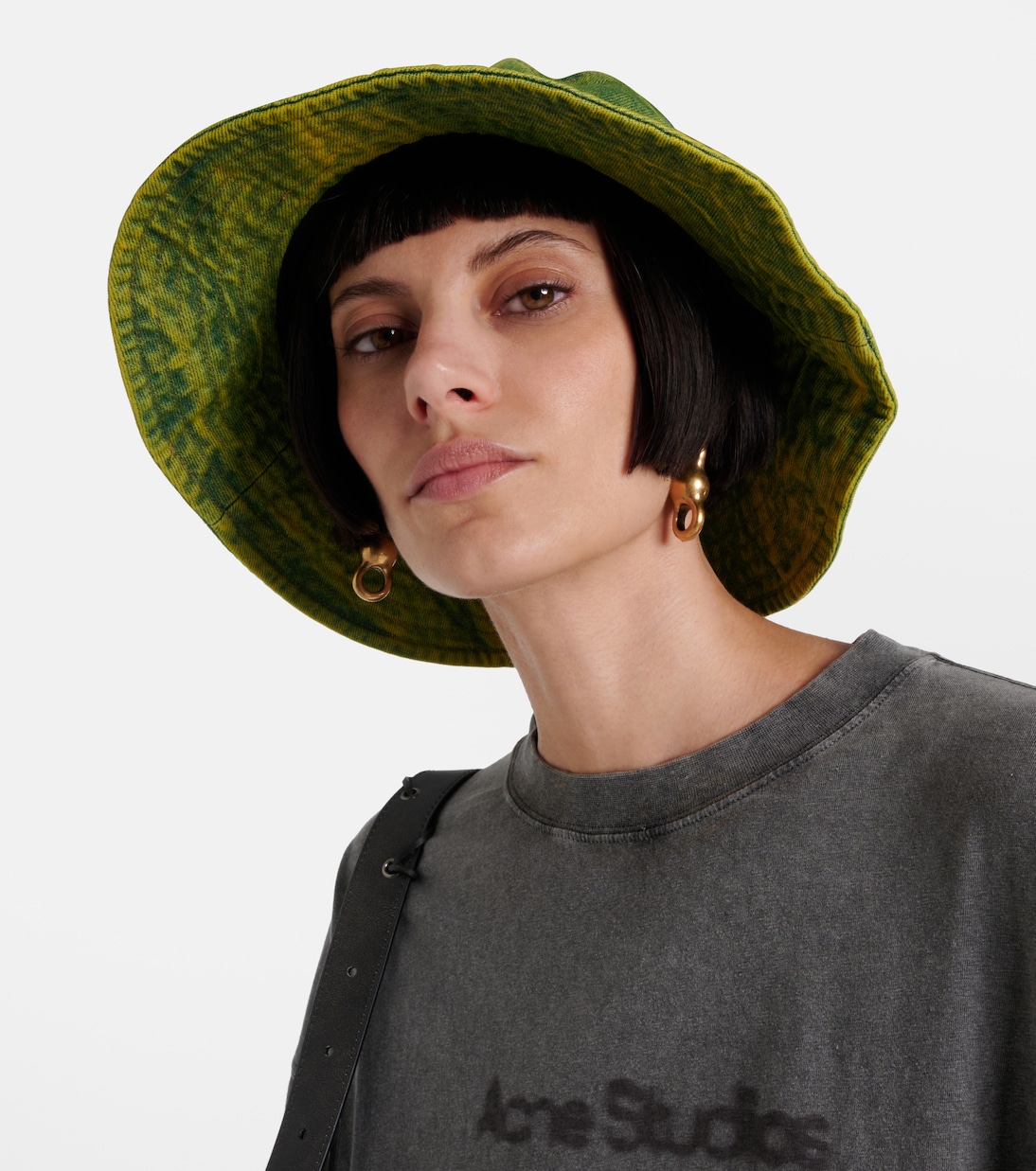 Sombrero de pescador de denim con logo | Acne Studios