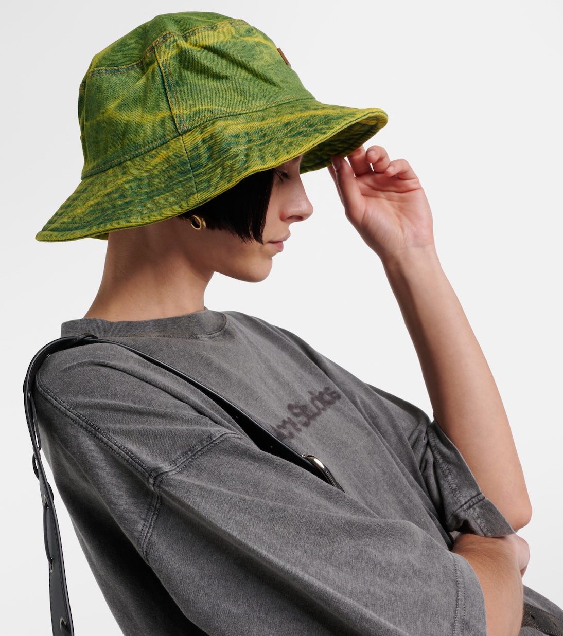 Sombrero de pescador de denim con logo | Acne Studios