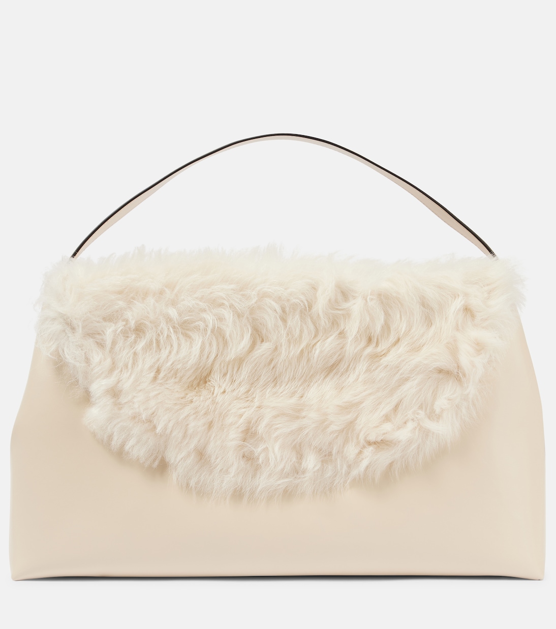 Borsa a spalla T-Lock Large con shearling | Toteme