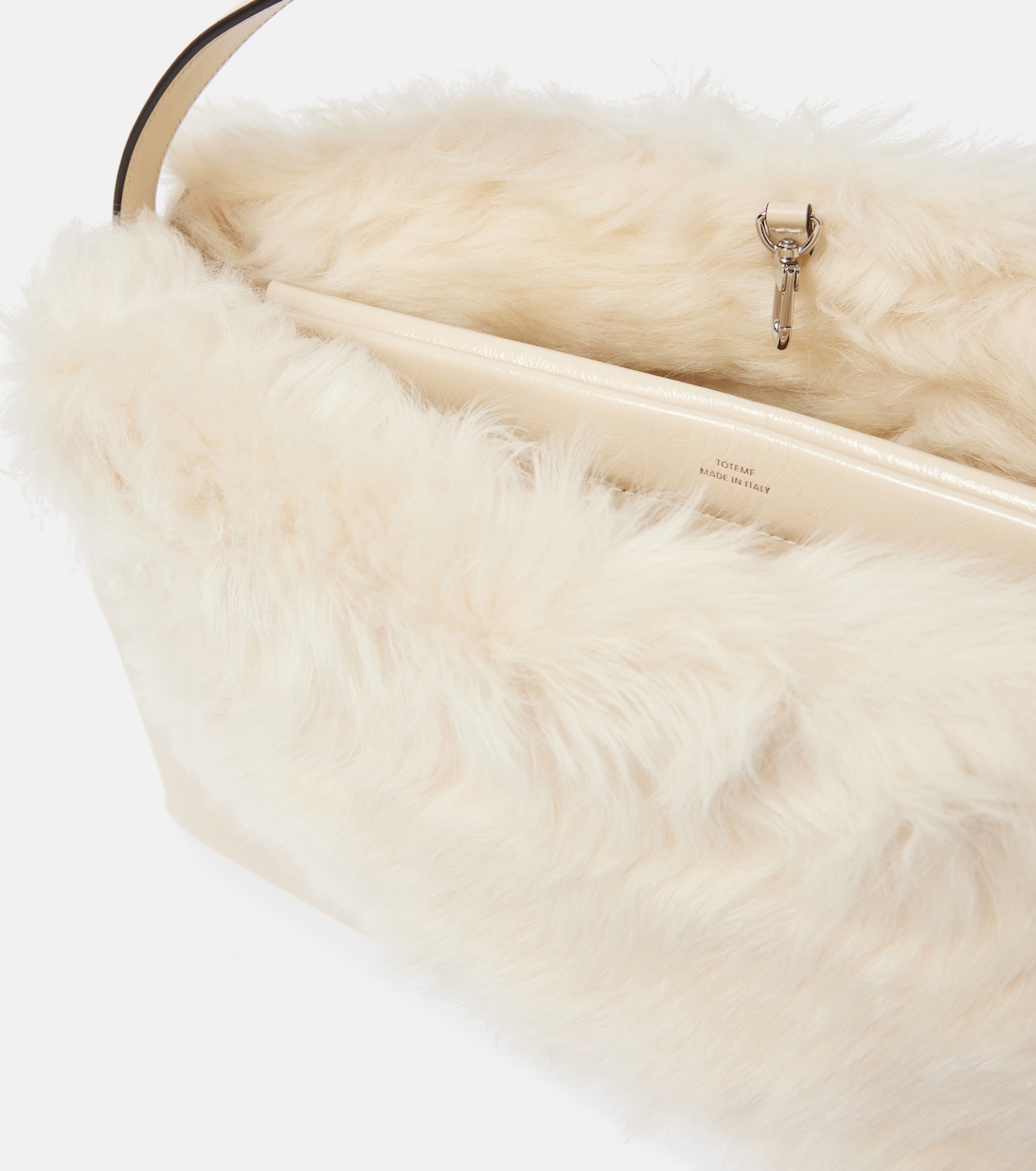 Borsa a spalla T-Lock Large con shearling | Toteme