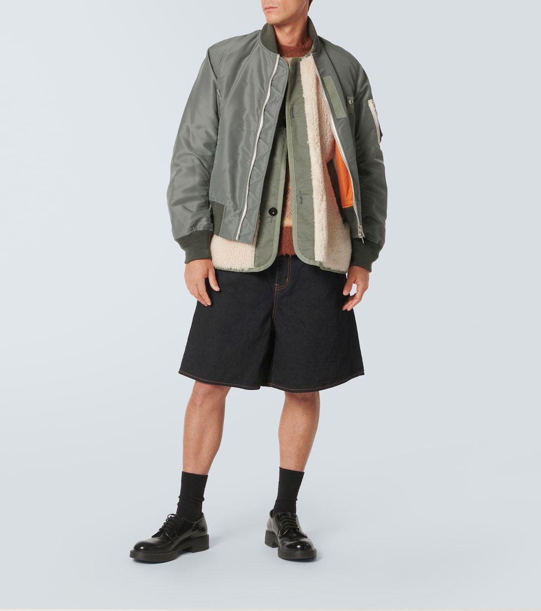 Veste bomber à shearling synthétique | Sacai